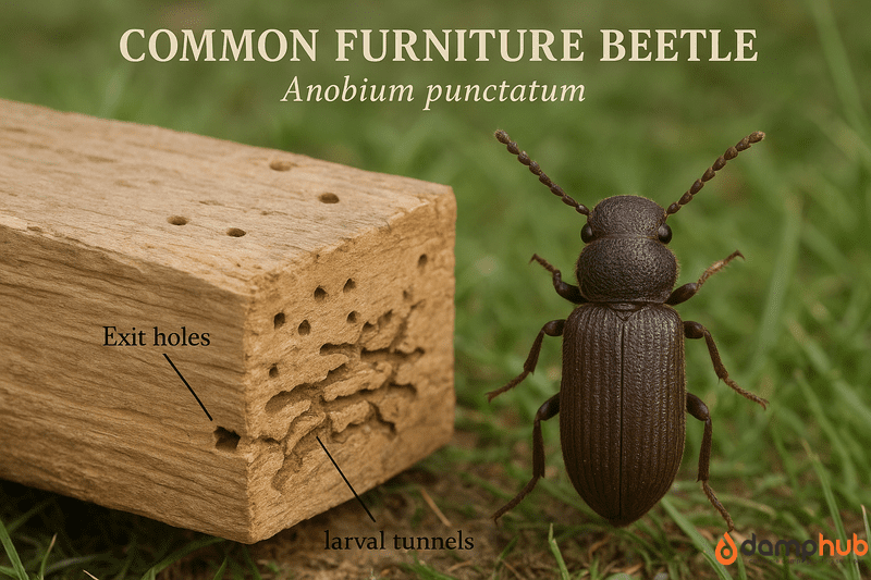 Common Furniture Beetle (Anobium punctatum)