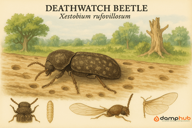 Deathwatch Beetle (Xestobium rufovillosum)