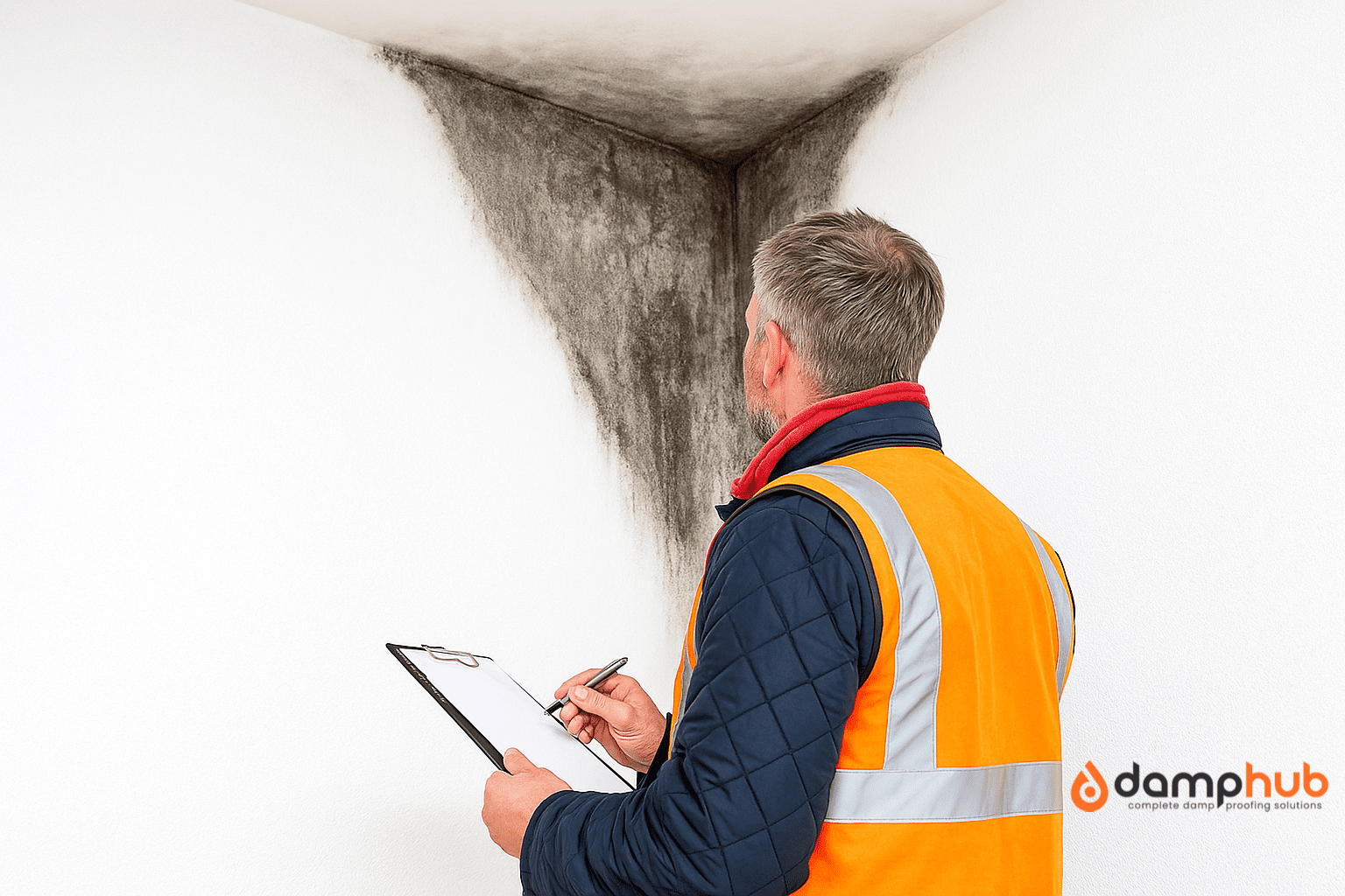 damp surveyor at work