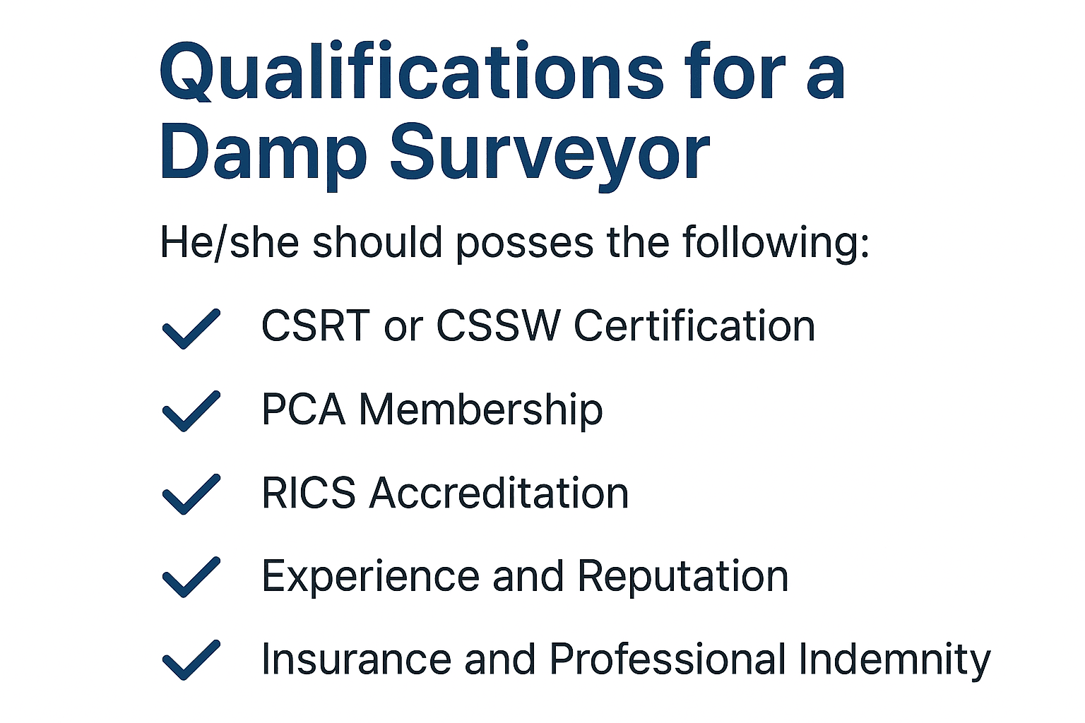 qualifications of a damp surveyor