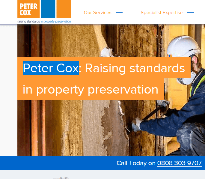 Peter Cox damp survey company Cornwall