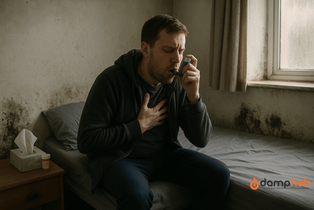 a person with health issues caused by damp and mould