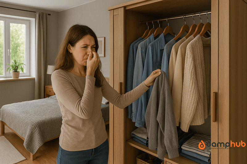 damp smelling clothes