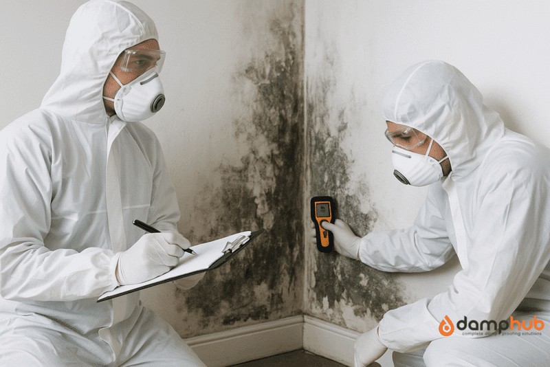 damp and mould removal technicians at work