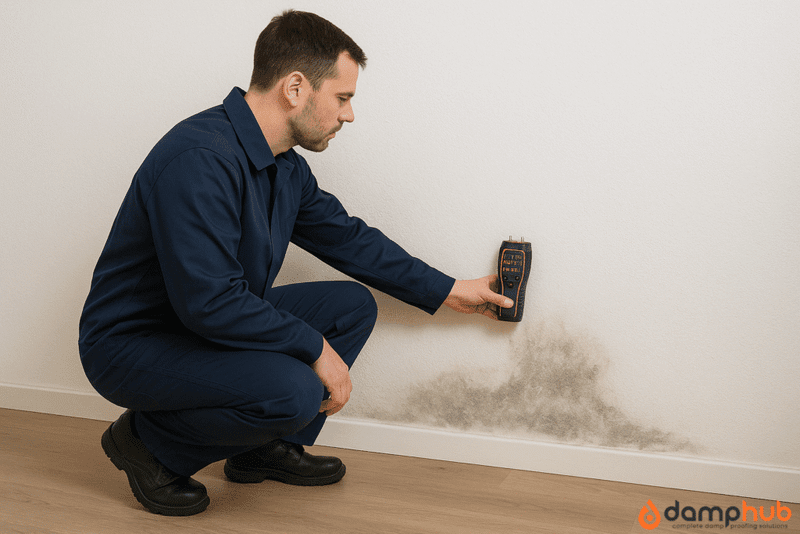 detecting moisture on a wall