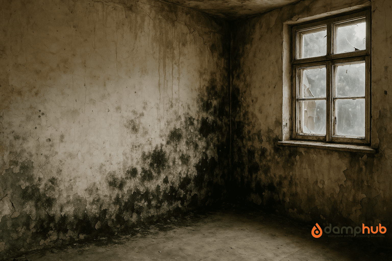 a damp and mould invaded room