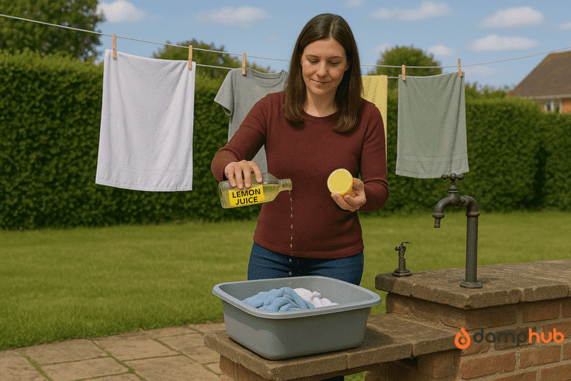 How to Get the Damp Smell Out of Clothes: washing clothes with lemon juice to remove damp odour