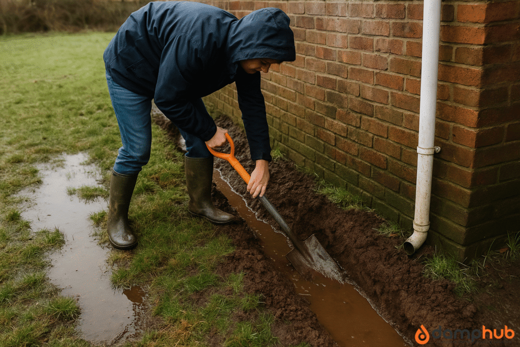 diverting water away from the house