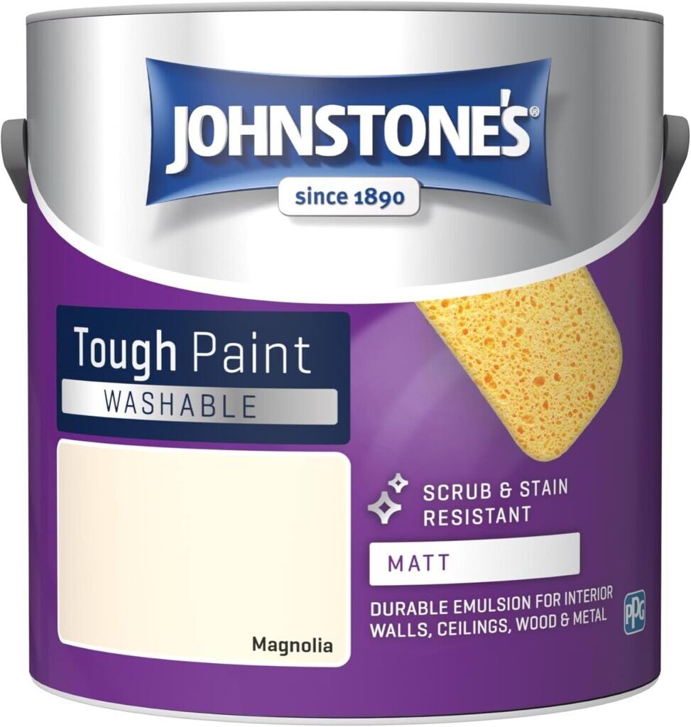 Johnstone’s Washable Paint – Magnolia (2.5L, Matt Finish)