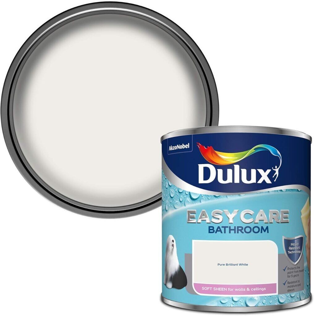 Dulux Easycare Bathroom Emulsion – Pure Brilliant White (Soft Sheen, 1L)