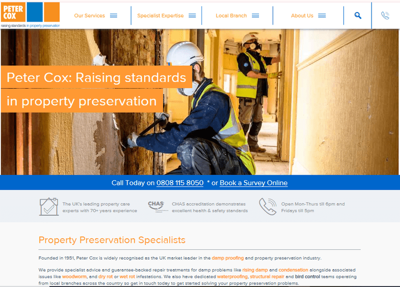Peter Cox Damp proofing company Birmingham
